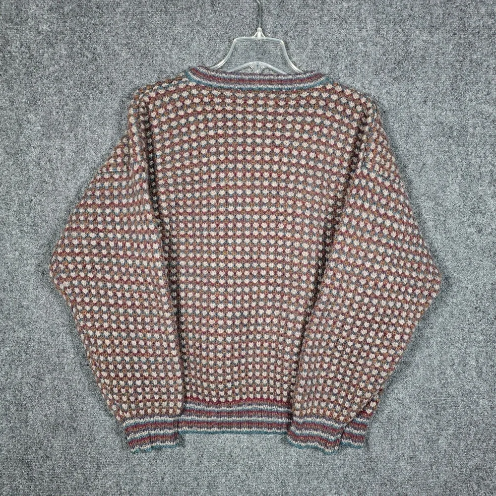 Vintage Eddie Bauer Sweater Men's Large Shetland Wool Knit Multicolor Heavy - Picture 6 of 7